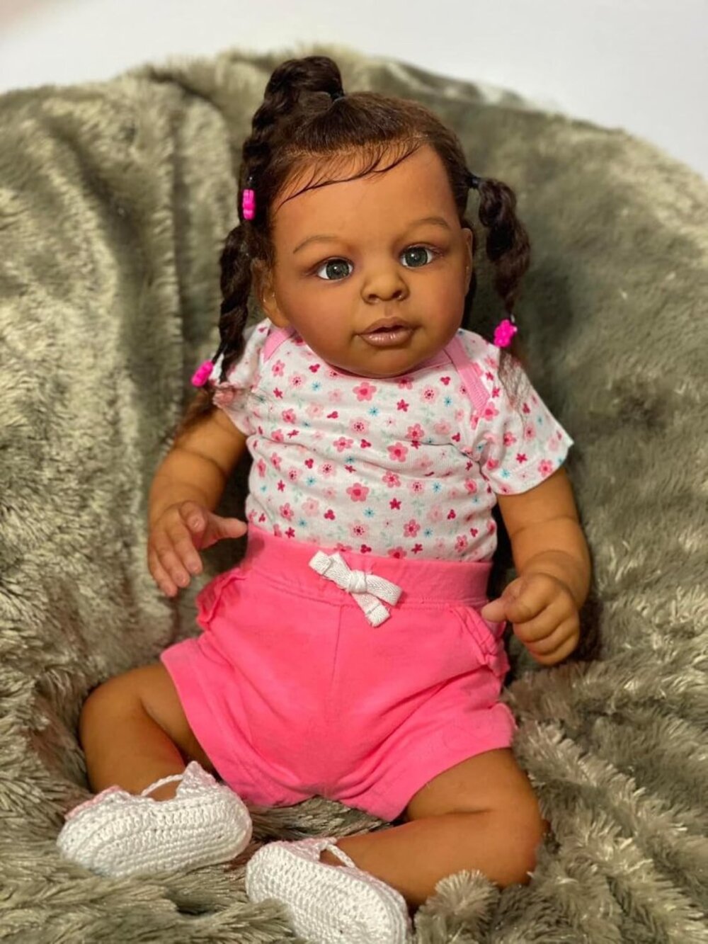 23 Inch Jaylan Soft Body Realistic Reborn Baby Dolls Black Girl Cloth Body